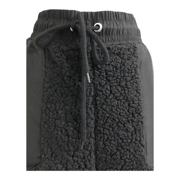 Black sherpa shearling look cozy warm loungewear‎ jogger pants Size XXL new - Picture 11 of 12